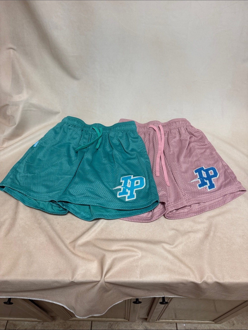 Inaka Power Teal and Mauve Athletic Mesh Shorts